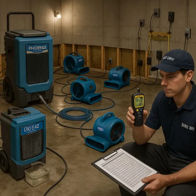 Structural Drying and Dehumidification process in Greenfield, IN